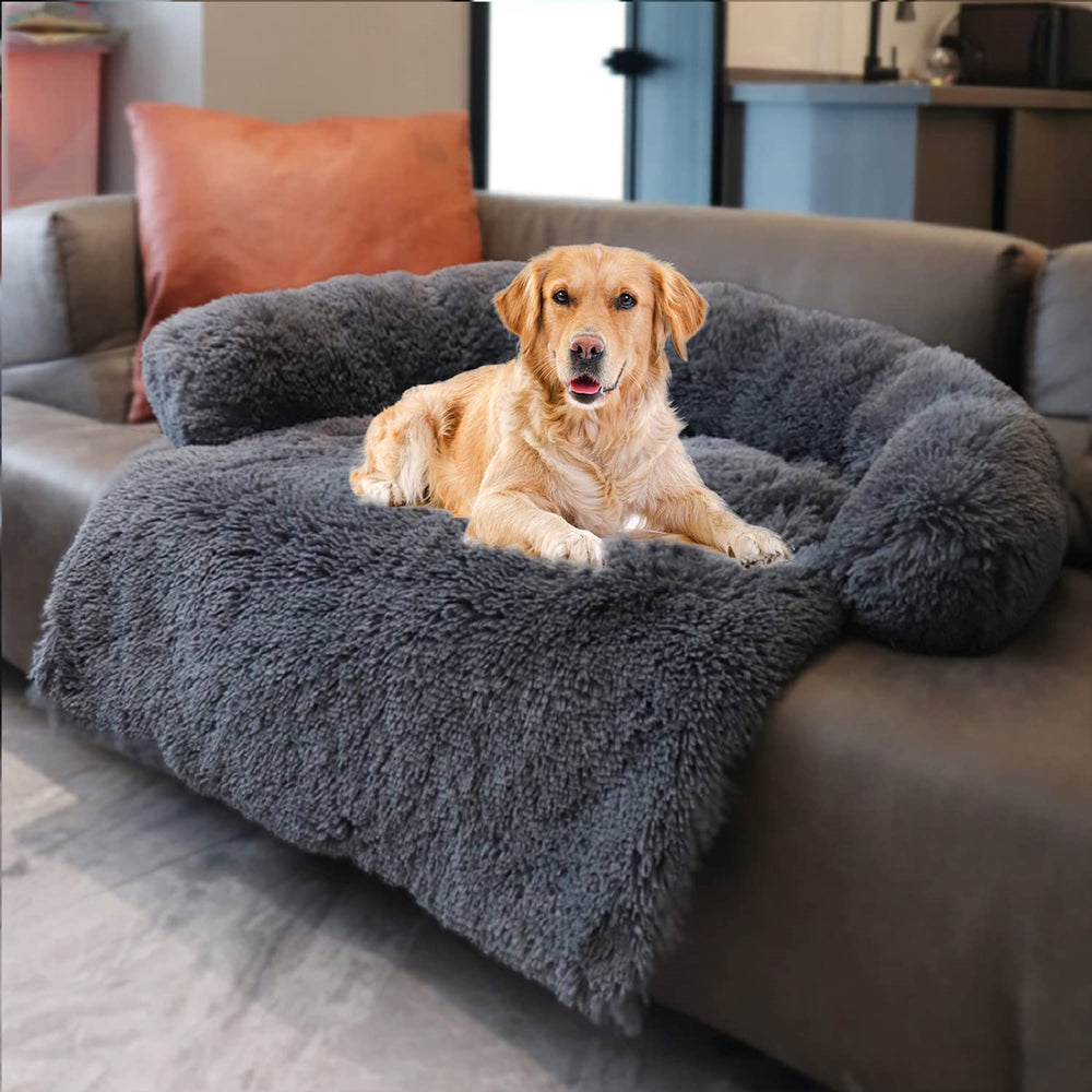 PETSWOL Calming Pet Bed - Fluffy Plush Dog Mat for Comfort and Furniture Protection_5