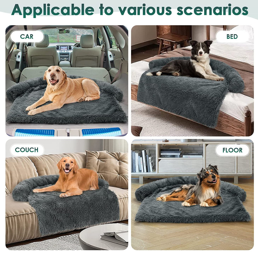 PETSWOL Calming Pet Bed - Fluffy Plush Dog Mat for Comfort and Furniture Protection_9