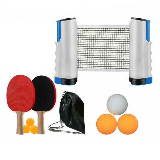 2-Player Table Tennis Play Set with Retractable Net with Balls and Paddles_0