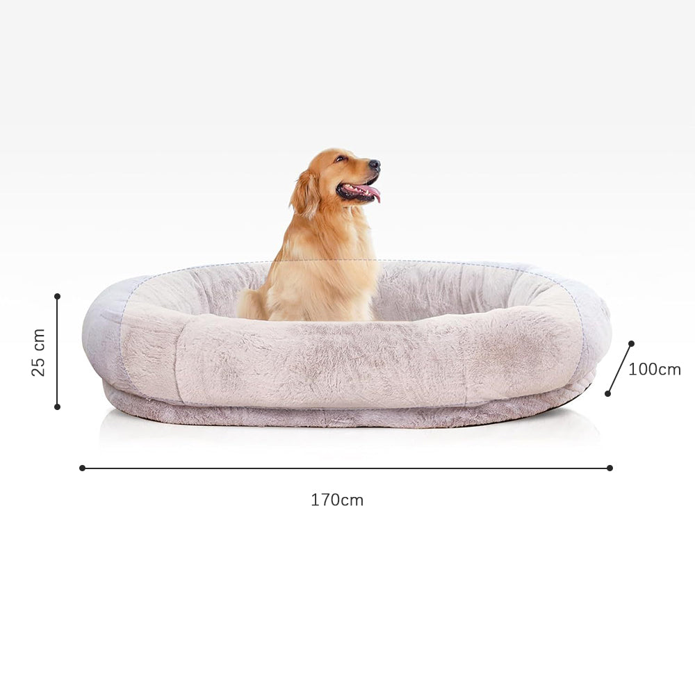 PETSWOL Washable Human Dog Bed - Fits You and Your Pets - 170x100x25cm - Khaki_9